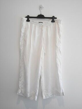 J. Crew 100% Linen Drawstring Pants Size XXL White